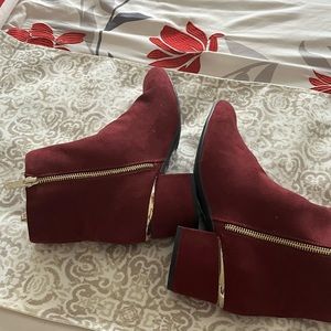 Velvet Zip Up Bootie Ankle